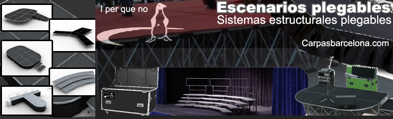Escenarios plegables aluminio, tarimas, rampas, plataformas estructuras, podiums, gradas plegables en eventos