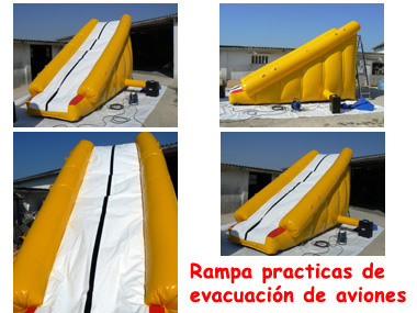 Rampa simulacro evacuacion de aviones emergencia